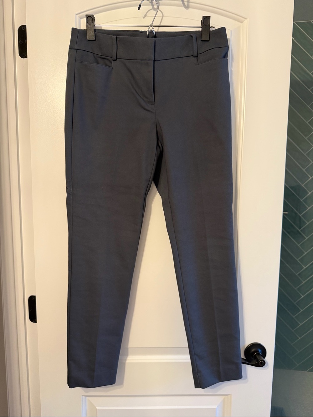 LOFT Women's Straight-Leg Dress Pants in Slate Gray
